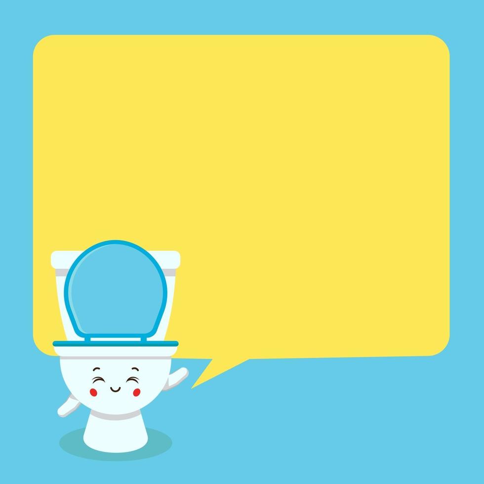 Cute Toilet with Speech Bubble vector