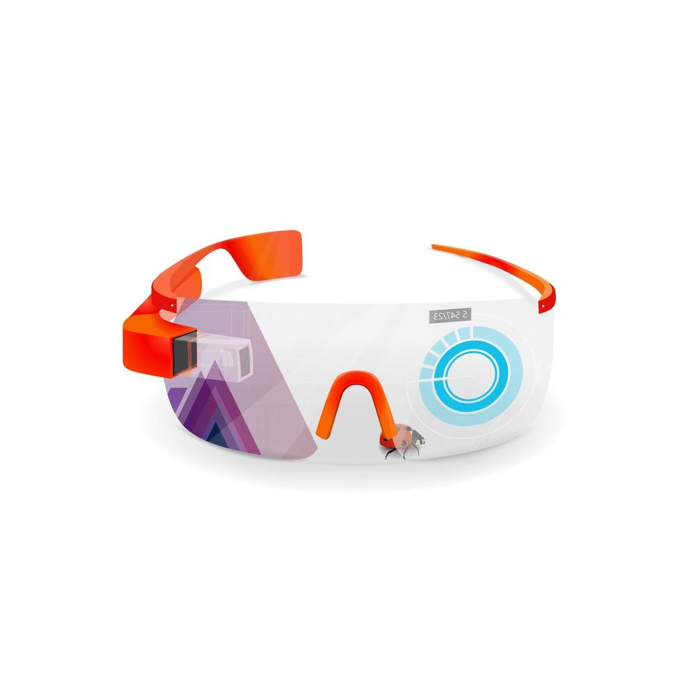 Augmented reality glasses in a realistic style isolated on a white background vector