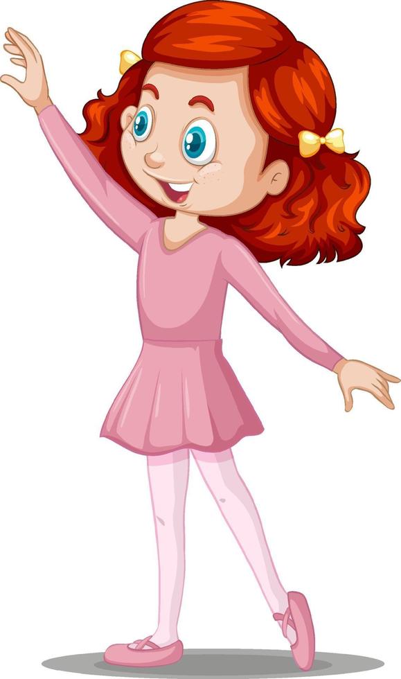 A girl ballet dancer cartoon character vector