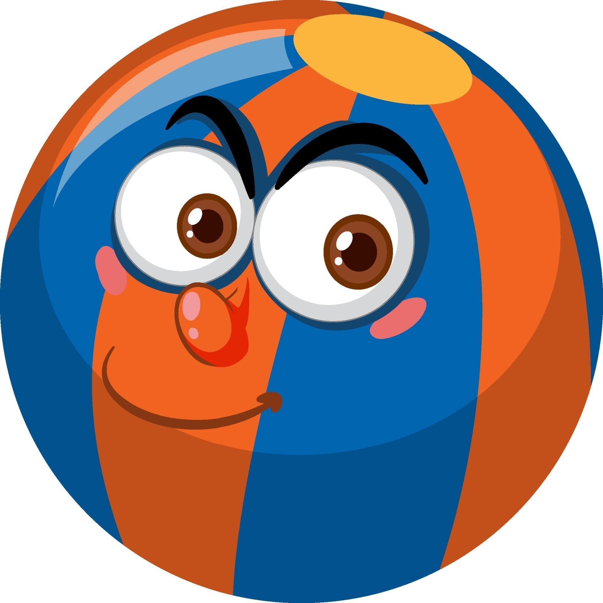 Cute ball with face expression on white background 2036387 Vector Art