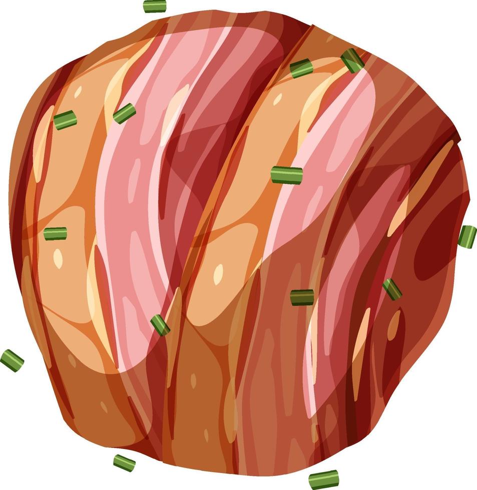 Sausage with bacon isolated vector