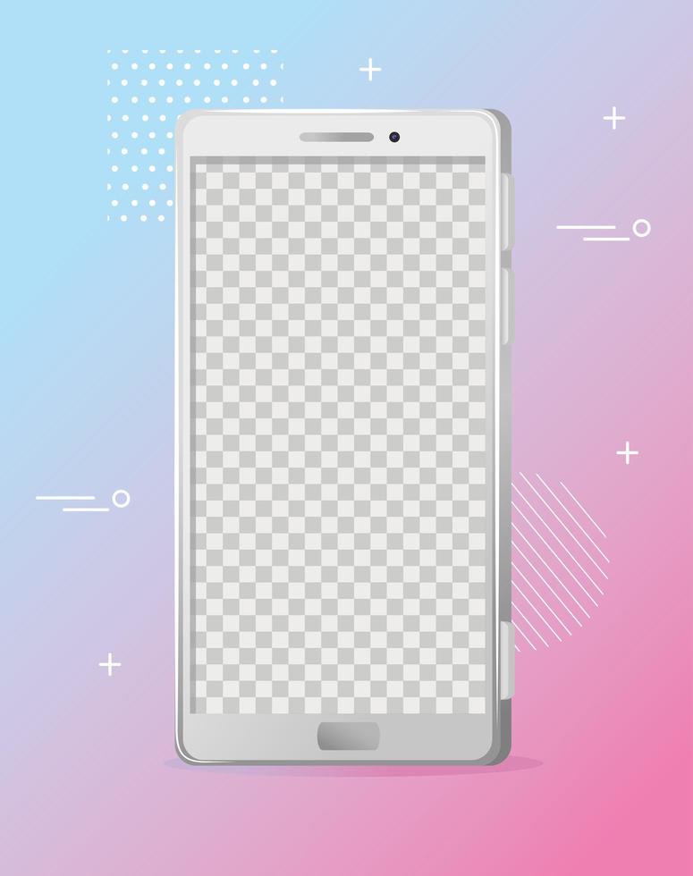 realistic smartphone mockup, personal device technology vector