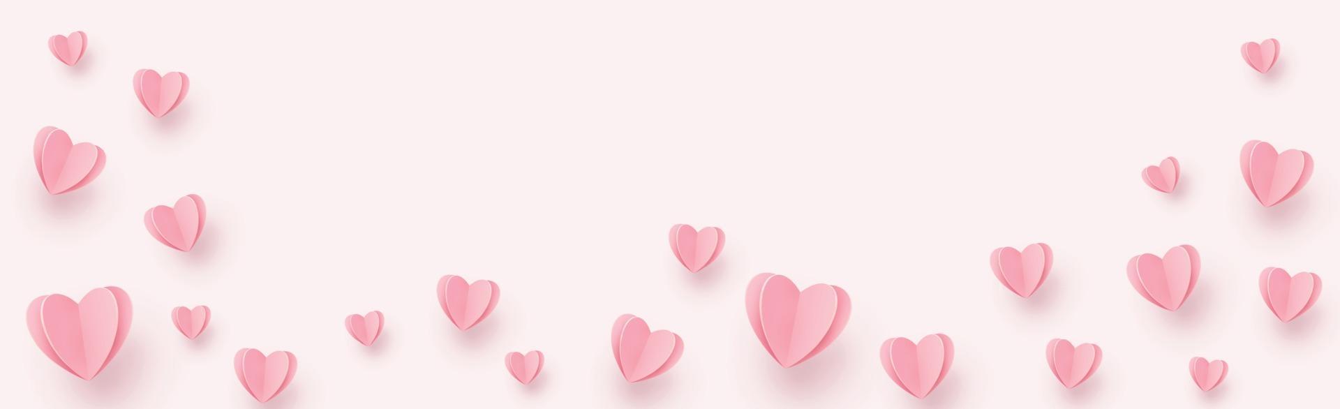 Gentley pink-red hearts on a pink background - illustration vector