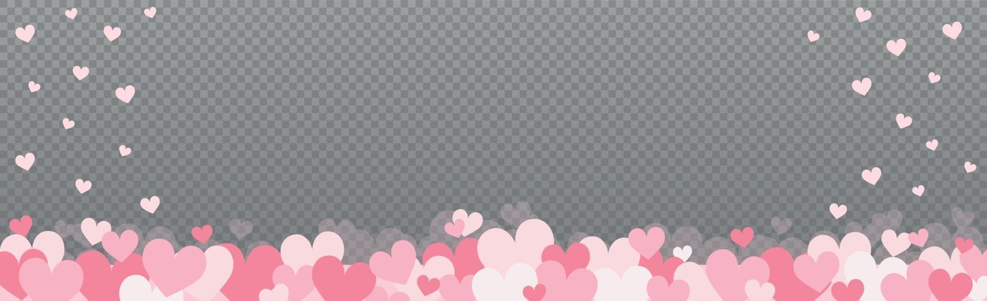 Gently pink-red hearts on a gray checkered background vector