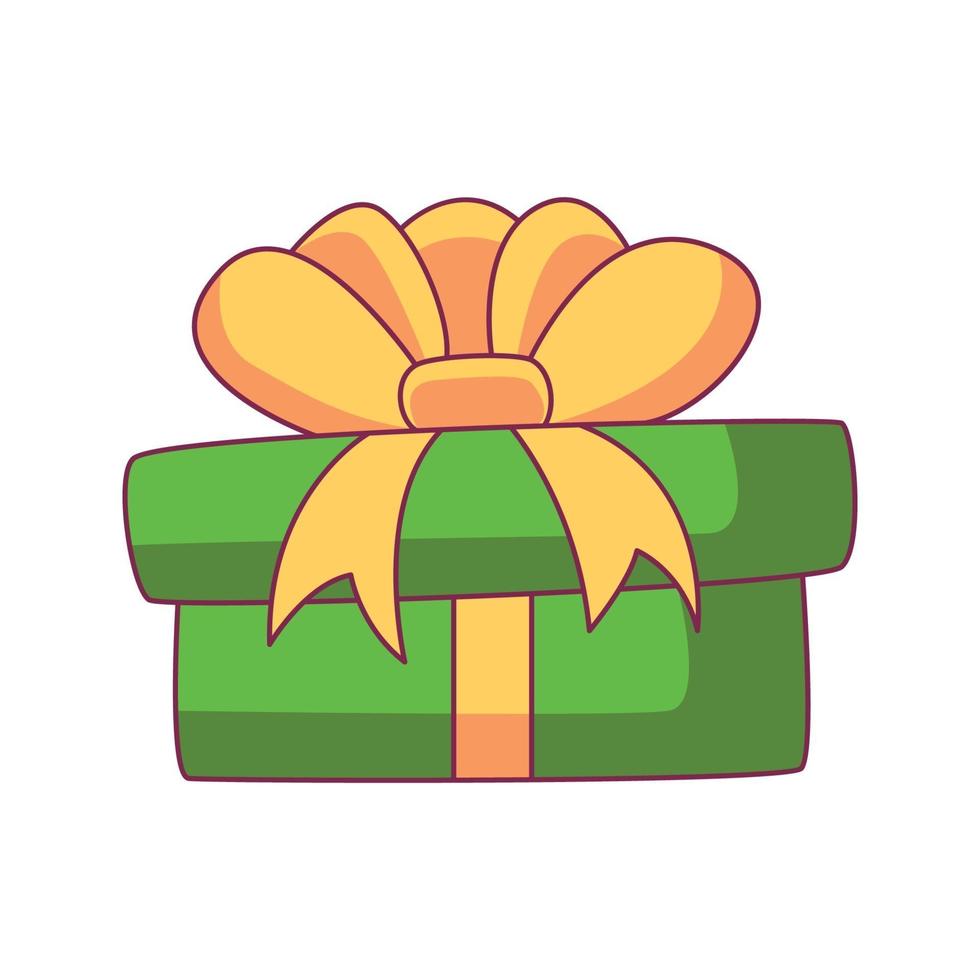 caja de regalo, caricatura, garabato, mano, dibujado, concepto, vector, kawaii, ilustración vector