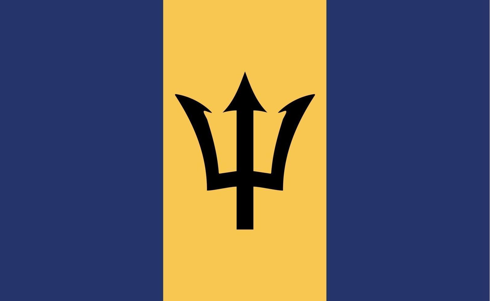 Barbados national flag in exact proportions - Vector illustration