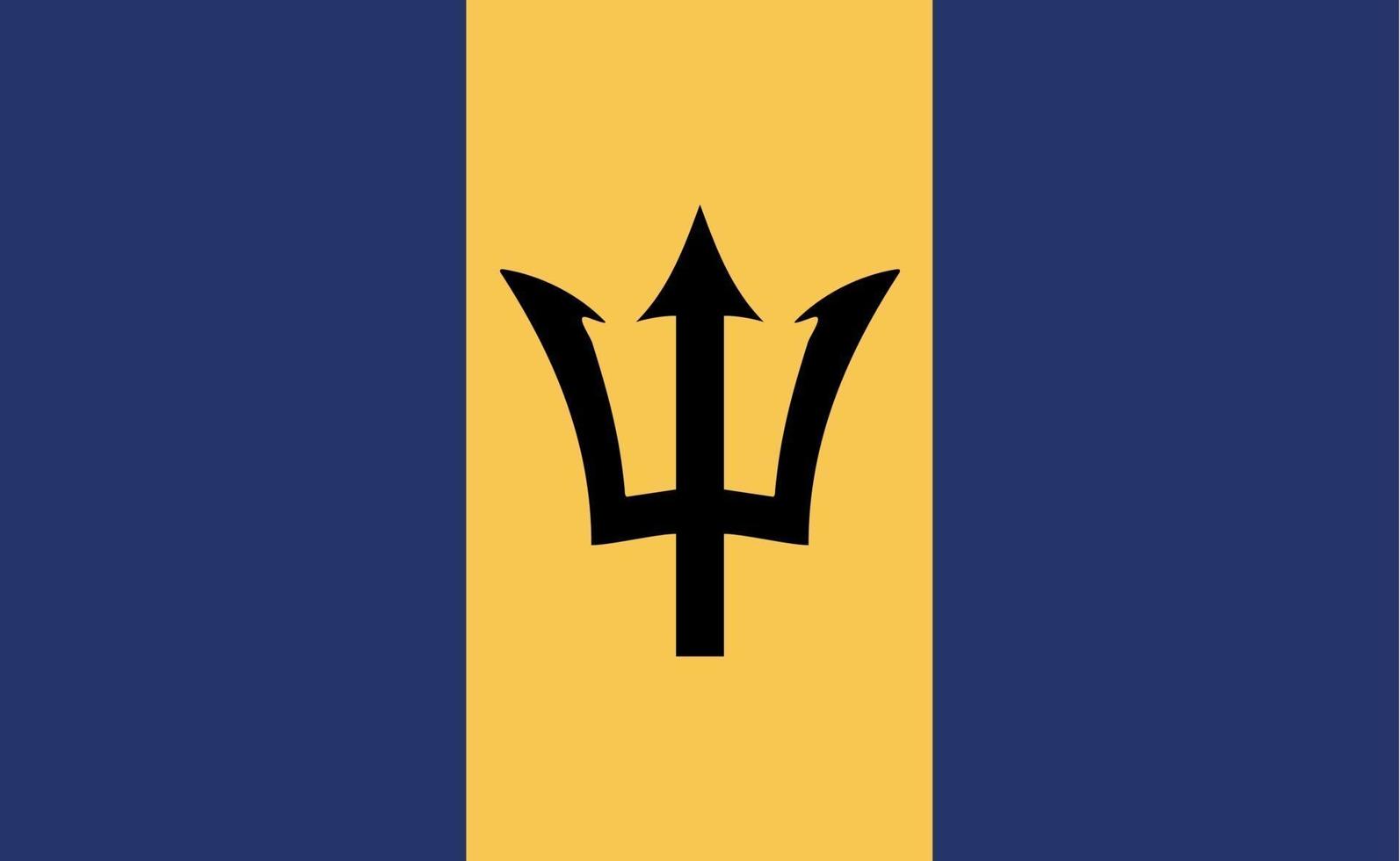 Bandera nacional de Barbados en proporciones exactas - ilustración vectorial vector