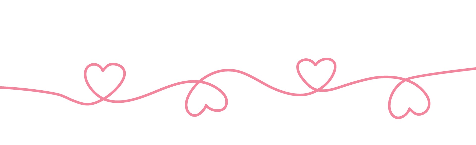 Hearts made from red lines on white panoramic background Vector