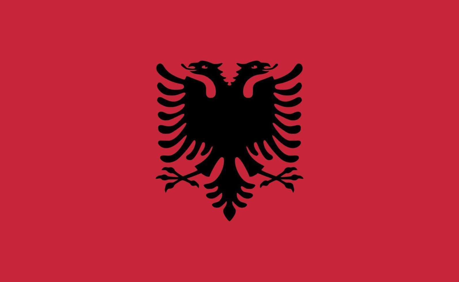 Bandera nacional de Albania en proporciones exactas - ilustración vectorial vector