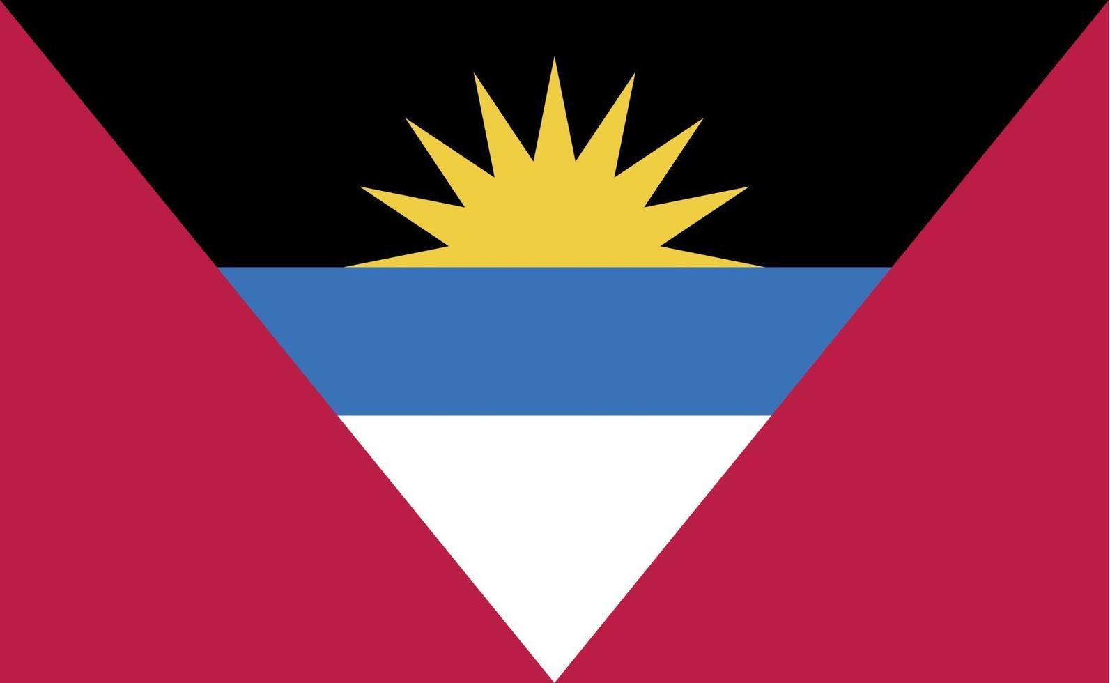 Antigua and Barbuda national flag in exact proportions - Vector illustration