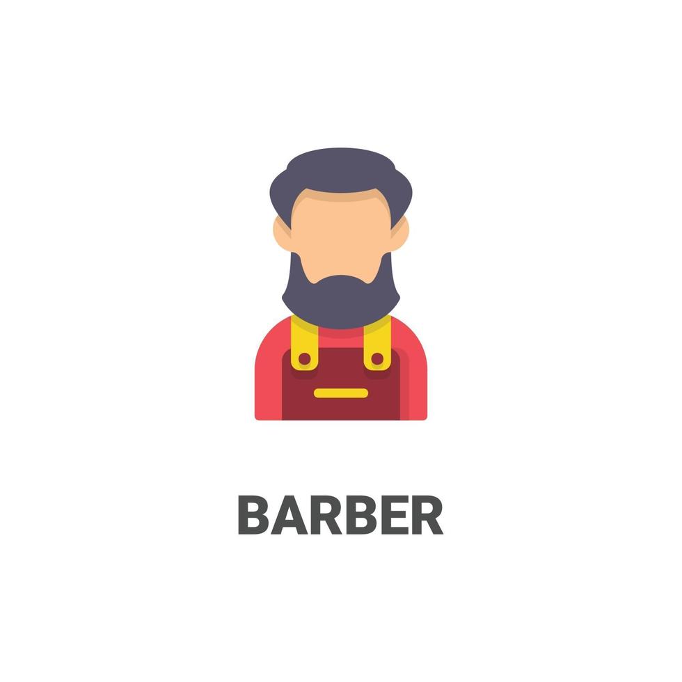 icono de vector de avatar barbero de colección avatar. Ilustración de estilo plano, perfecta para su sitio web, aplicación, proyecto de impresión, etc.