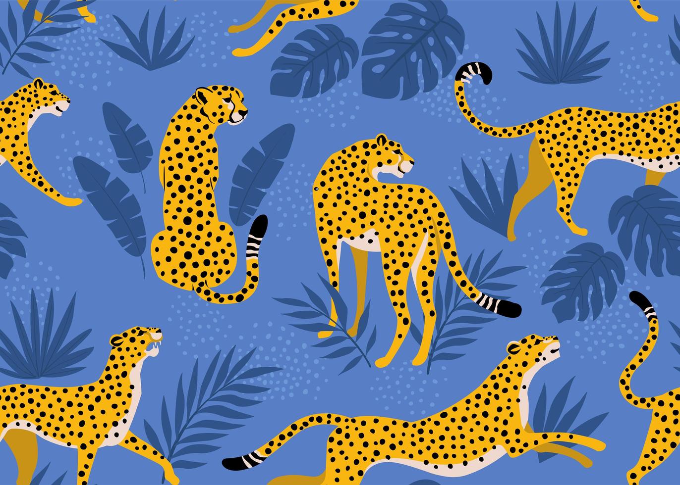 patrón de leopardo con hojas tropicales. textura transparente de vector. vector