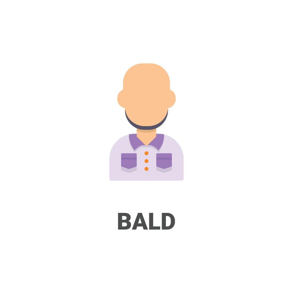 avatar bald vector icon from avatar collection. flat style illustration, perfect for your website, application, printing project, etc