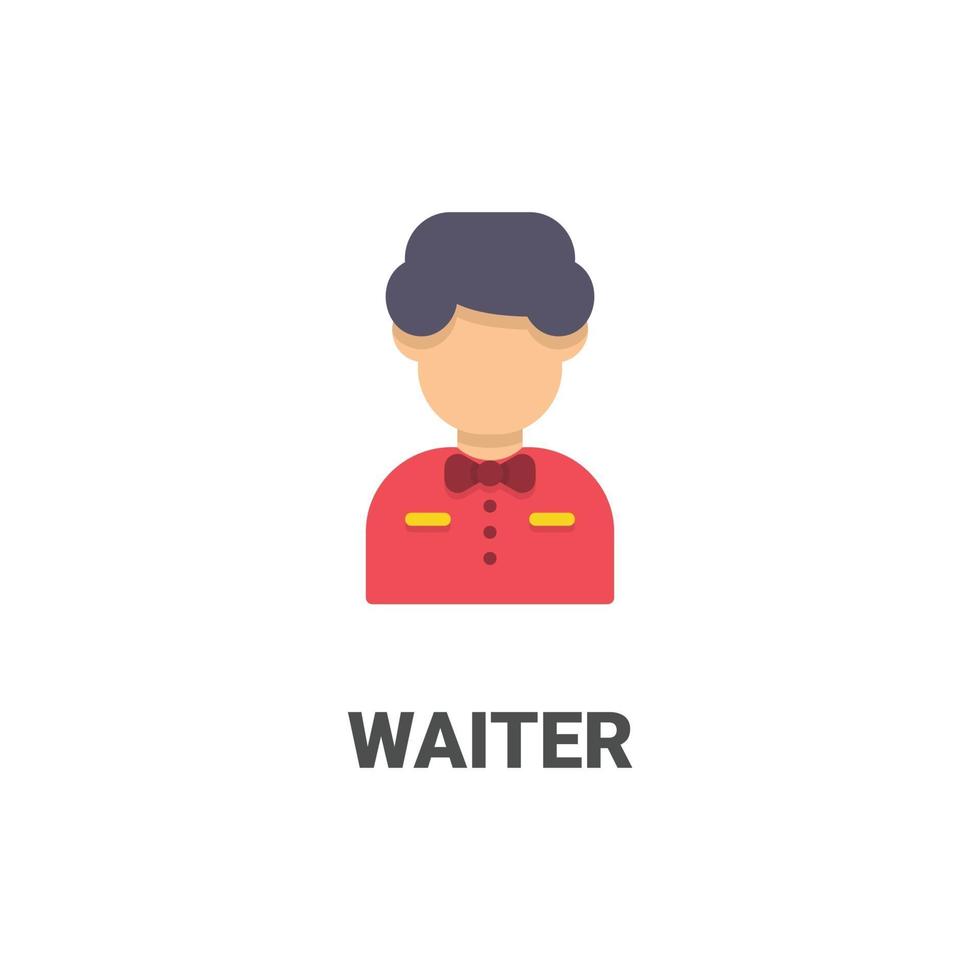 avatar waiter vector icon from avatar collection. flat style illustration, perfect for your website, application, printing project, etc