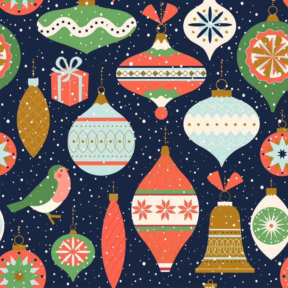 Seamless pattern. Christmas Decor. Can be used for background, wrapping paper, fabric, surface design, cover, and etc. vector