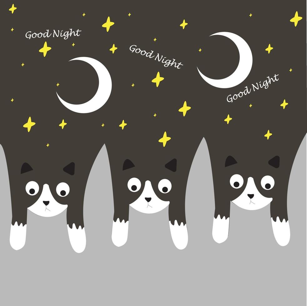 Cats Good Night Design vector