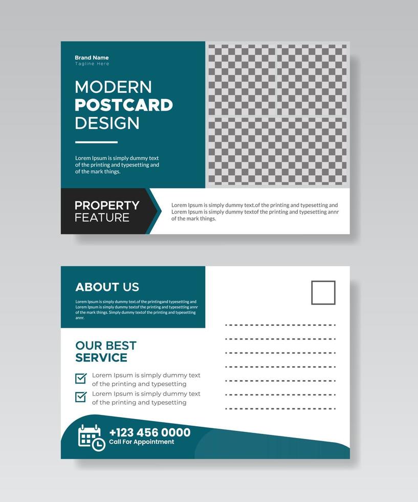 Real estate postcard design template, Interior Postcard Design template. vector