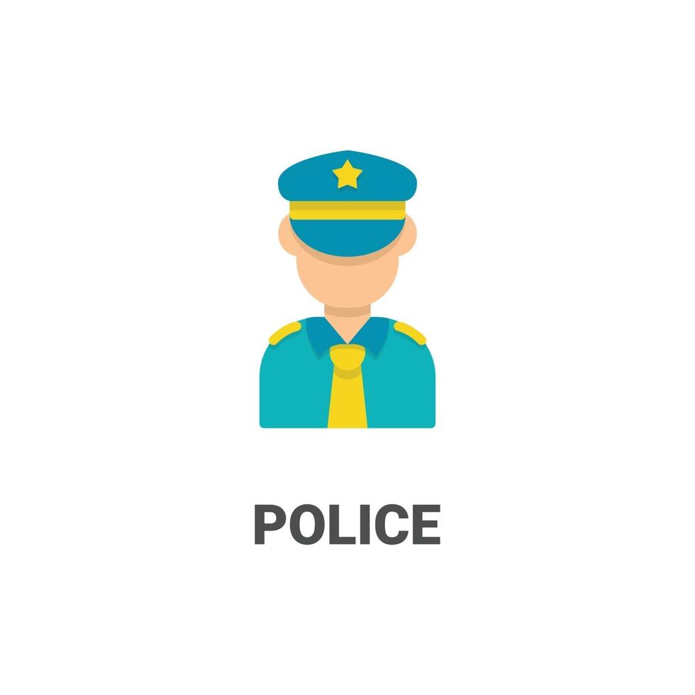 icono de vector de policía avatar de colección avatar. Ilustración de estilo plano, perfecta para su sitio web, aplicación, proyecto de impresión, etc.