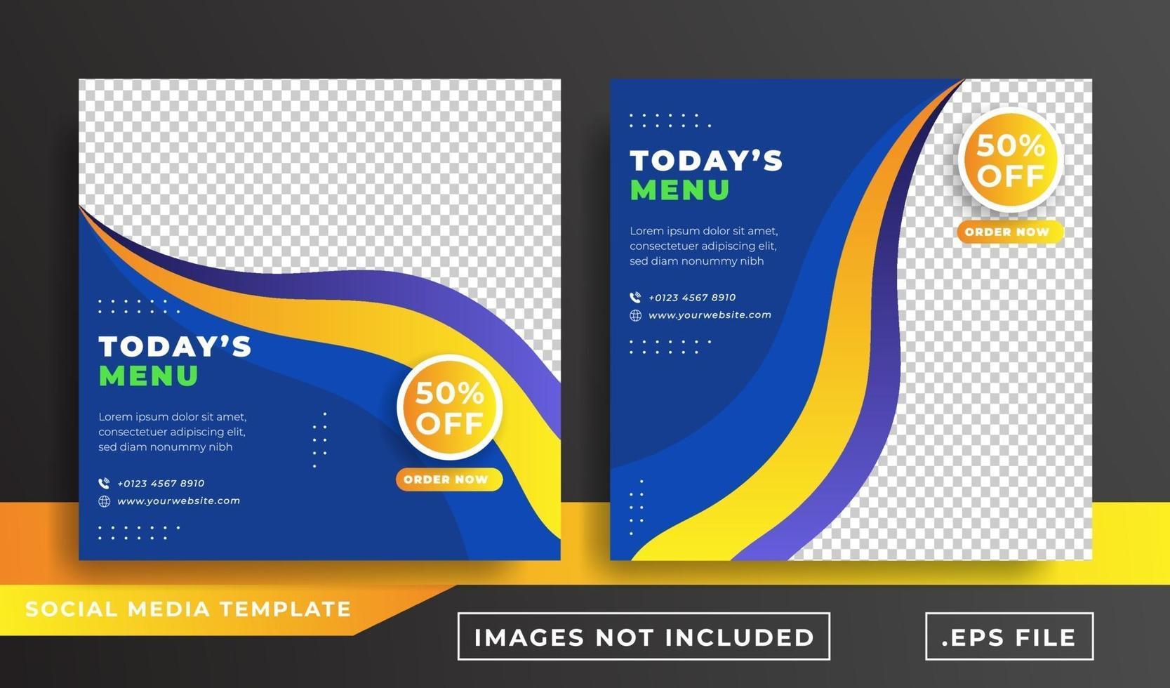 food social media post template vector