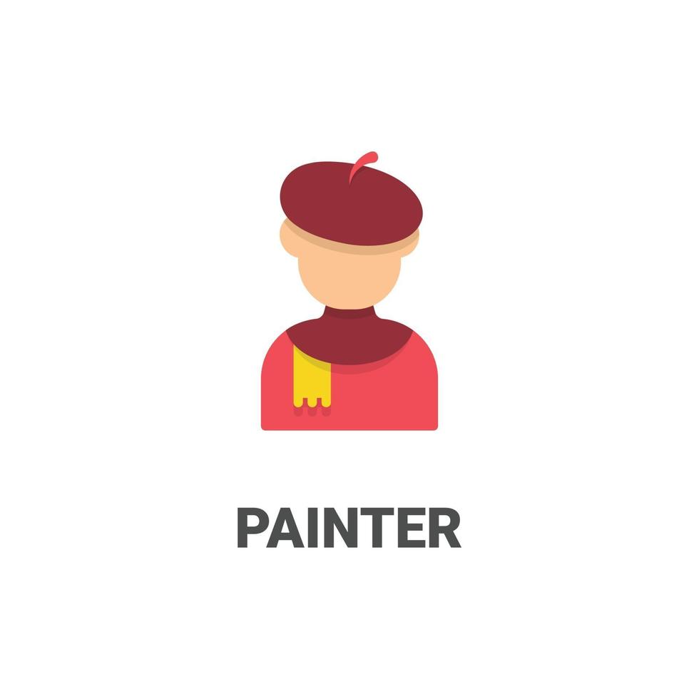 avatar painter vector icon from avatar collection. flat style illustration, perfect for your website, application, printing project, etc