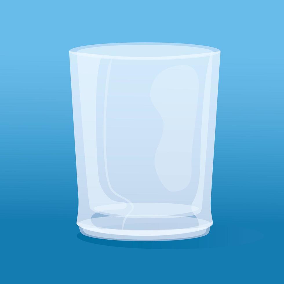 Transparent empty short glass mockup vector