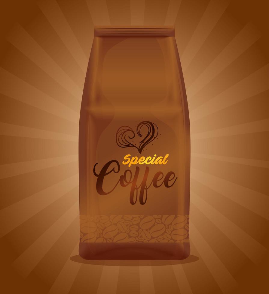 Coffee paper bag package design vector