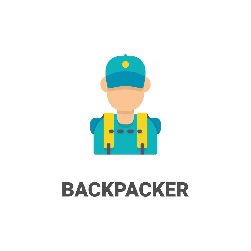 avatar backpacker vector icon from avatar collection. flat style illustration, perfect for your website, application, printing project, etc