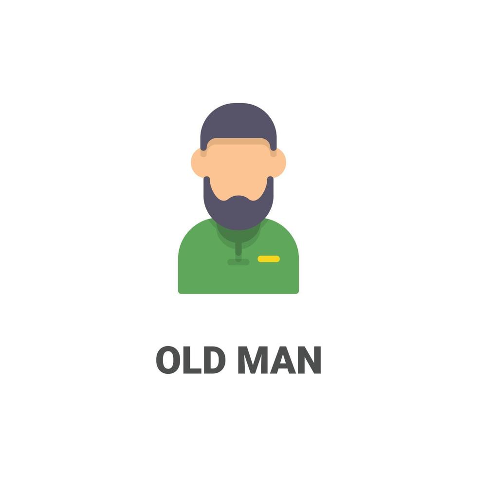 avatar old man vector icon from avatar collection. flat style illustration, perfect for your website, application, printing project, etc