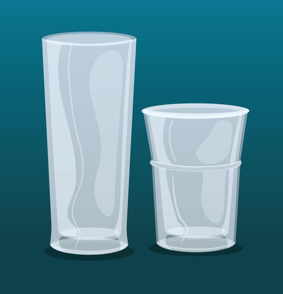 maqueta de vasos vacíos transparentes vector