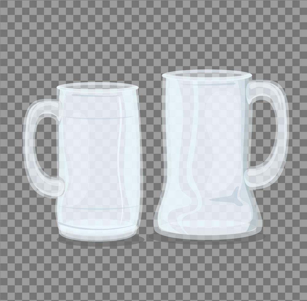 Transparent empty seidel glasses mockup vector