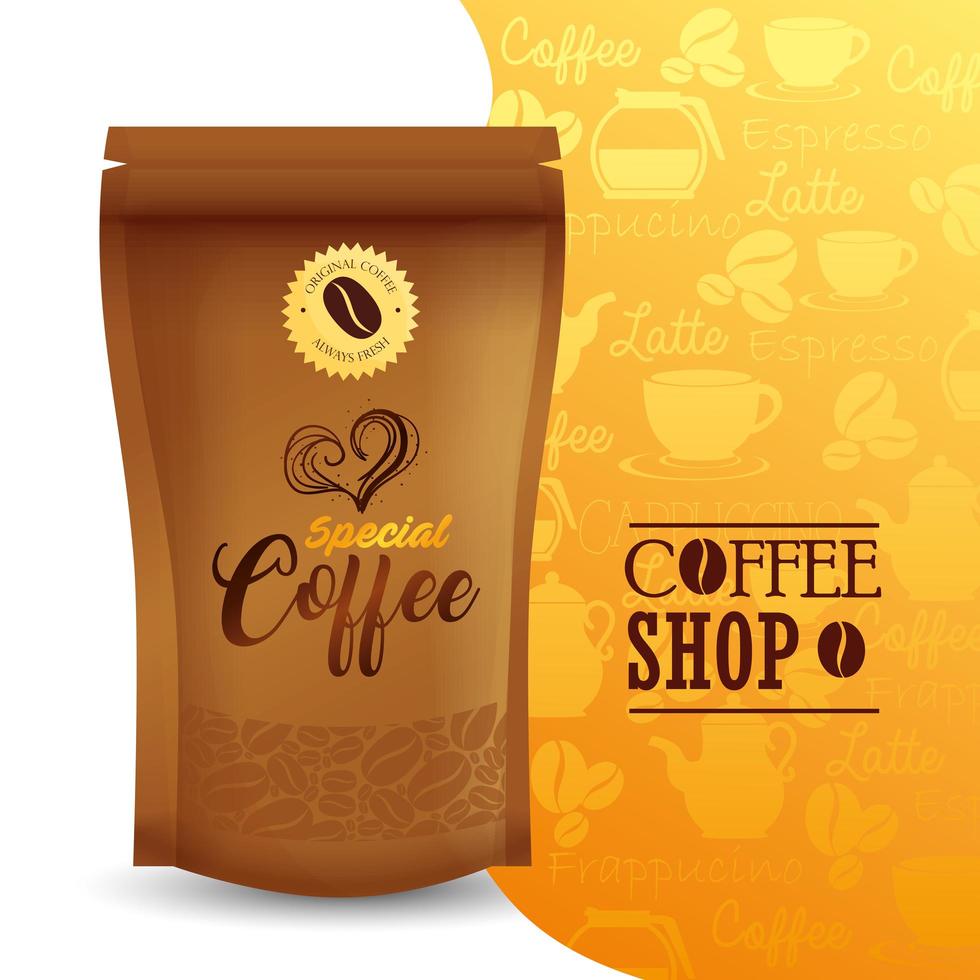Coffee package design vector