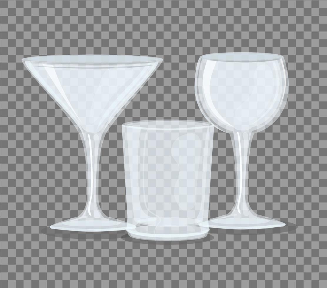 maquetas de vasos vacíos transparentes vector