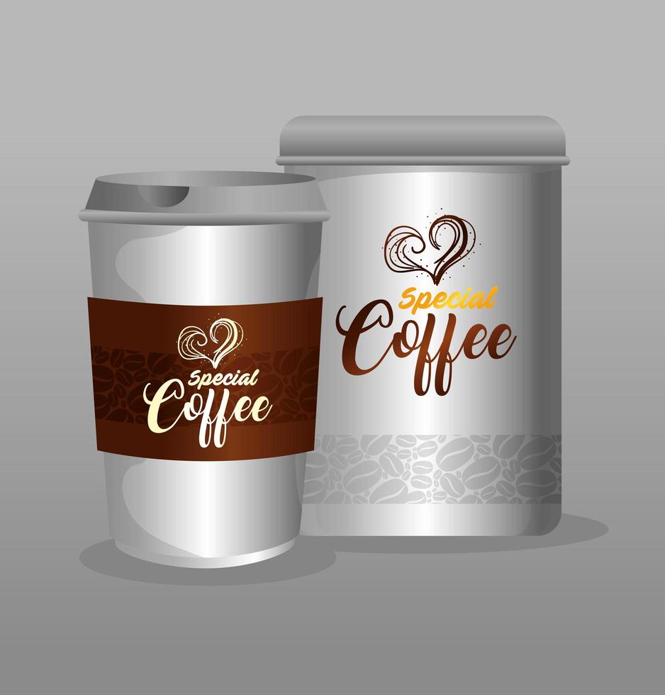 Coffee mockup set for package design vector