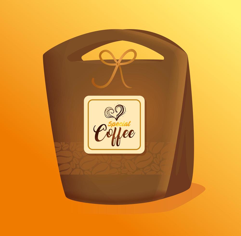 Coffee paper bag package design vector