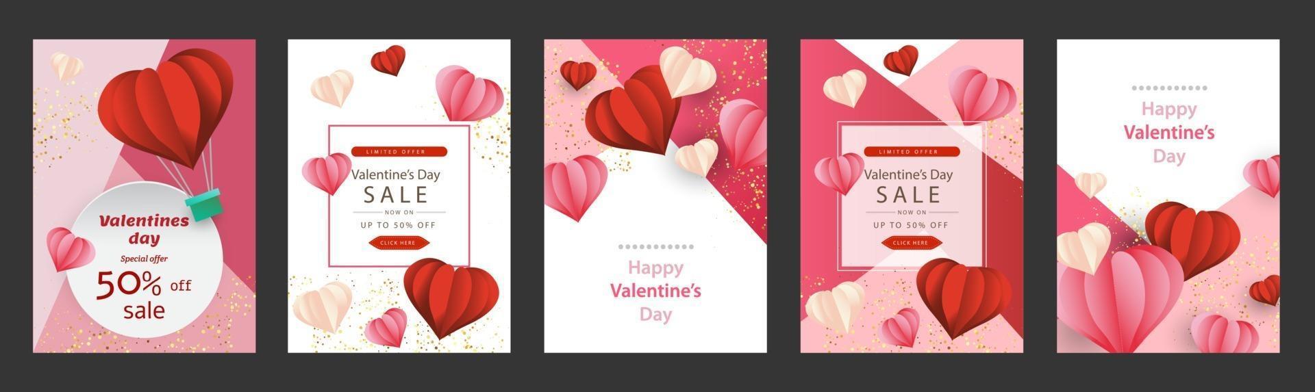 Diseño de tarjeta de felicitación de feliz día de San Valentín. vector