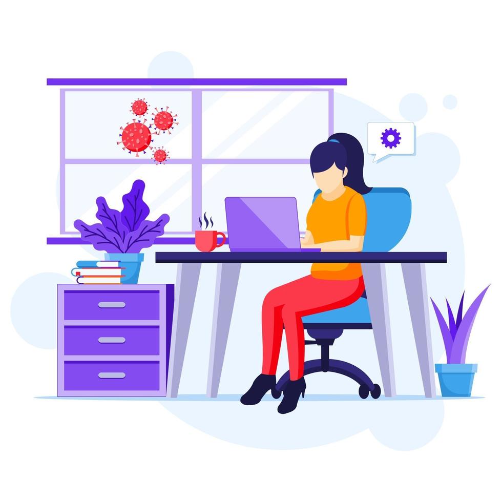 Work from home concept vector