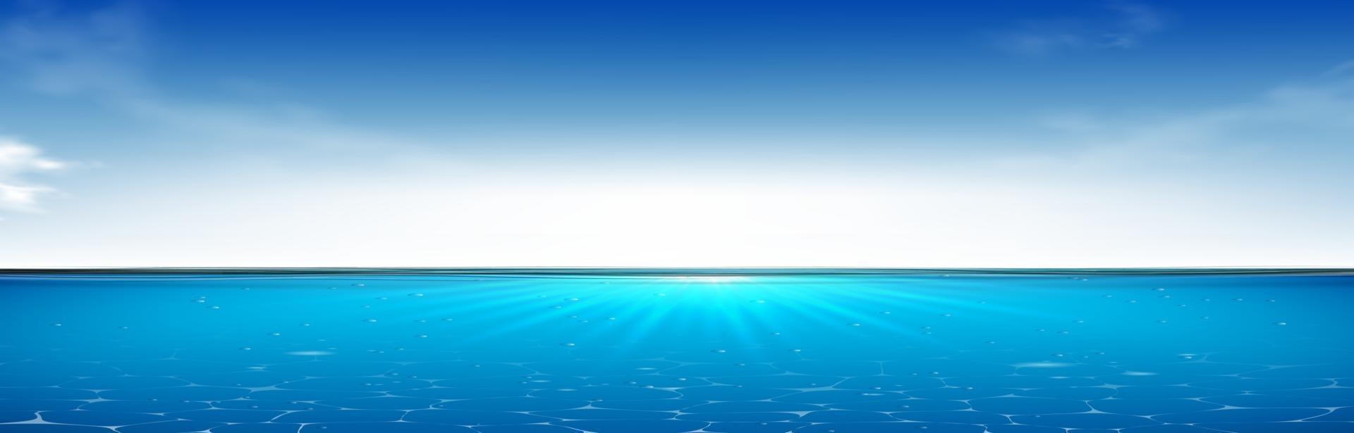 Realistic blue underwater. 3D illustration. vector