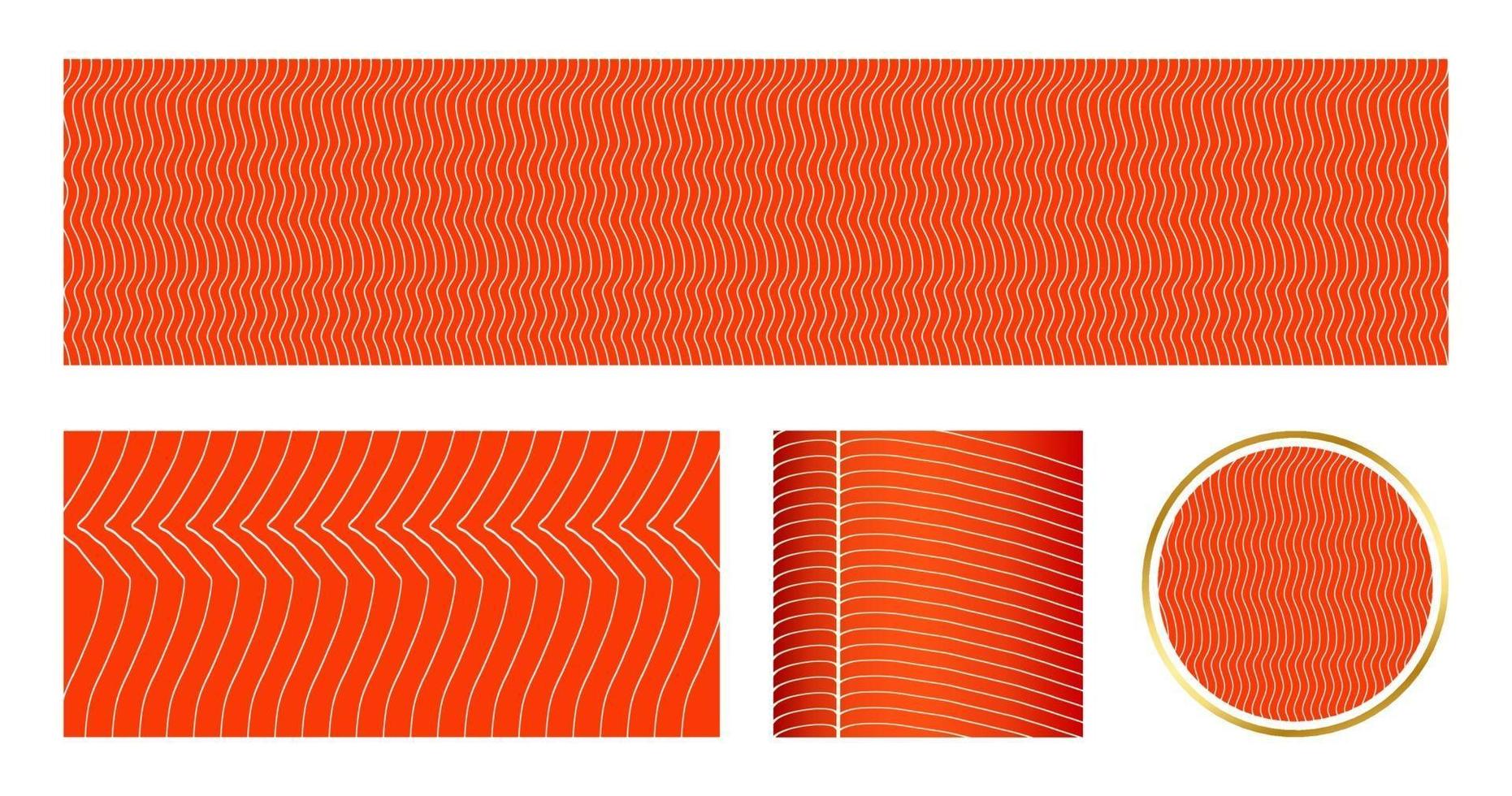 Salmon fillet texture, fish pattern. vector