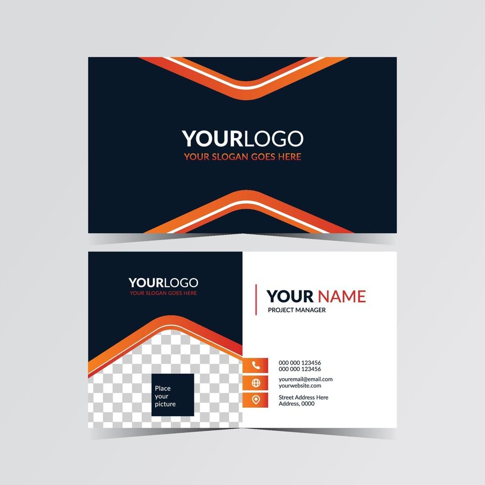 Template business card with place for photo vector