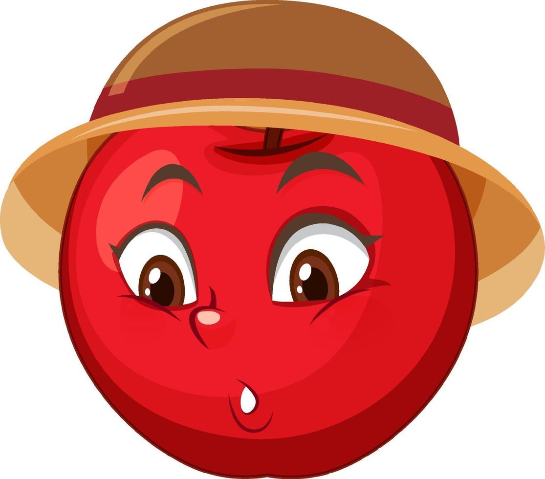 Apple cartoon character with facial expression vector