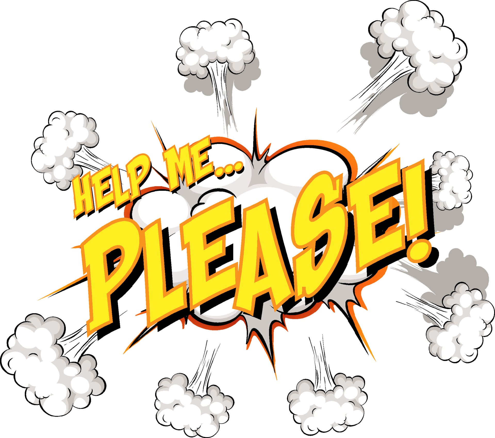 Comic speech bubble with help me please text 2037413 Vector Art at Vecteezy