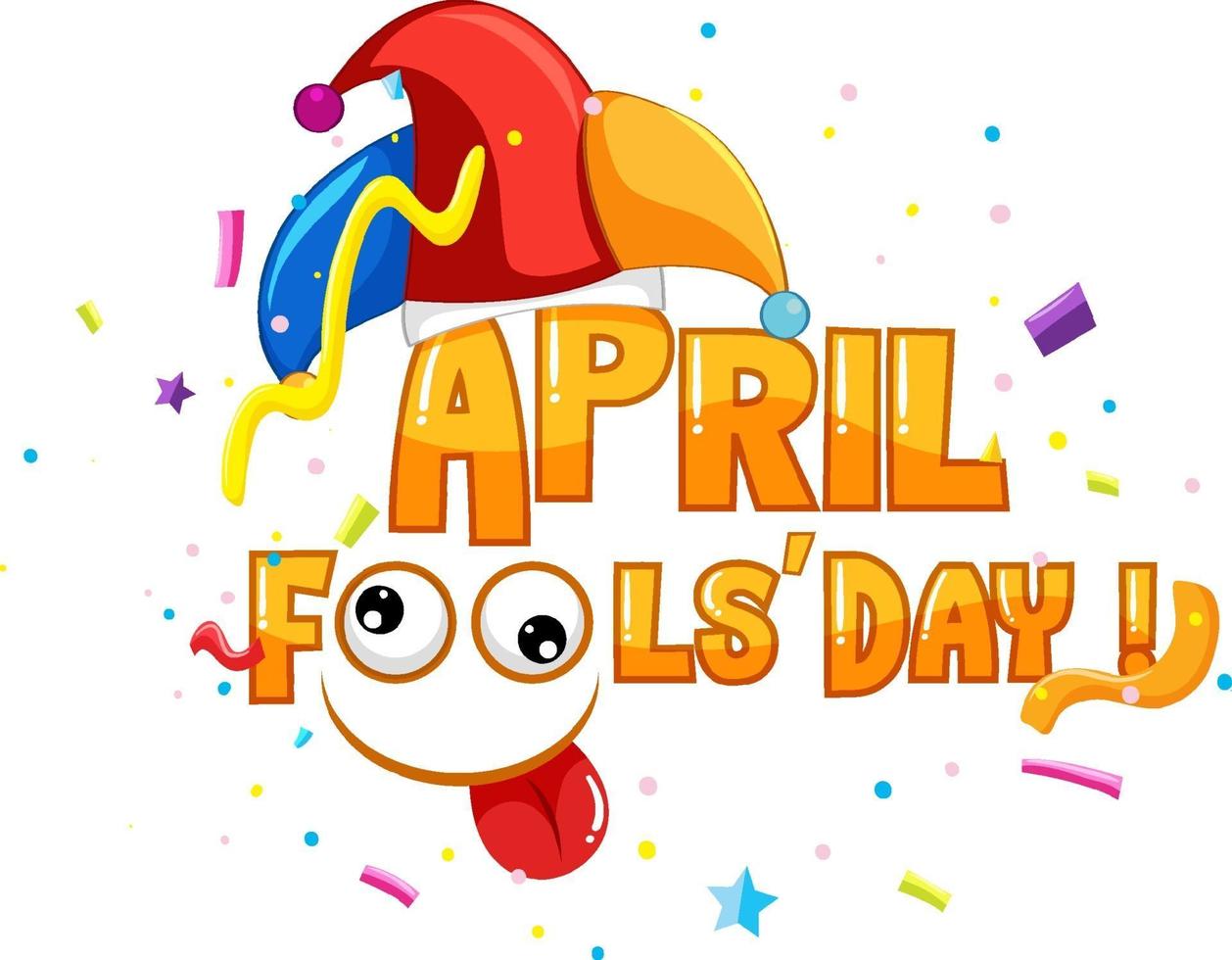 April Fool's Day font logo with Jester hat vector