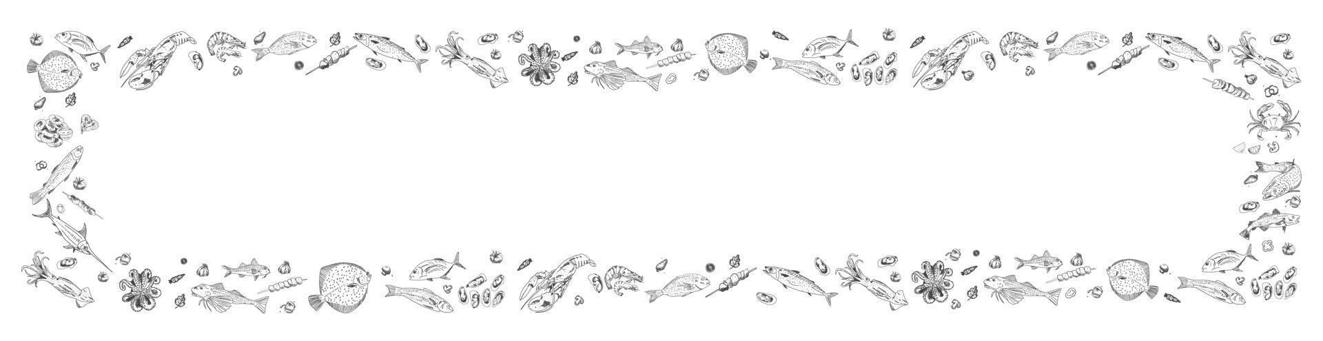seafood restaurant menu template. Vector. vector