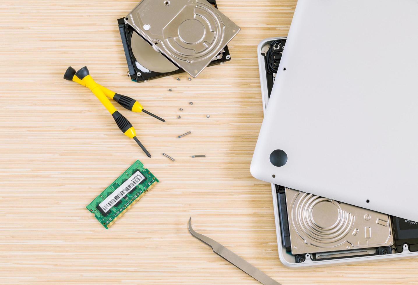 Top view of laptop repair photo