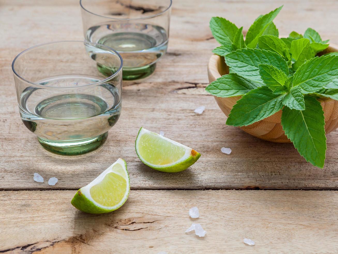 Lime and mint for mojitos photo