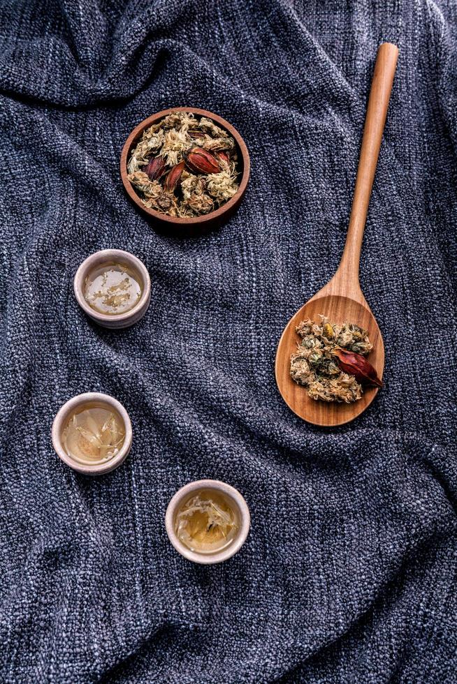 Chrysanthemum tea top view photo