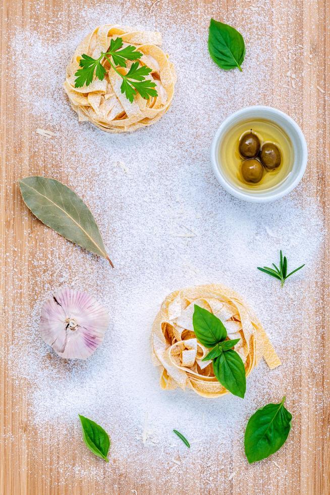 Italian food concept on a cutting board photo