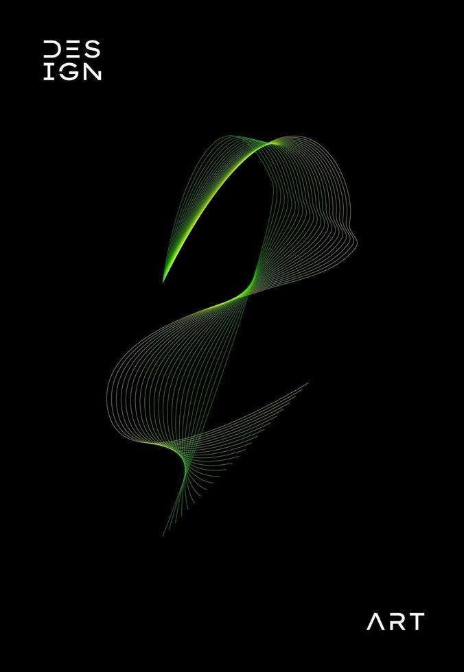 Abstract wavy stripes on black background for design element, wallpaper, Banner, poster, cover layout backdrop, abstract wavy curves pattern template. vector