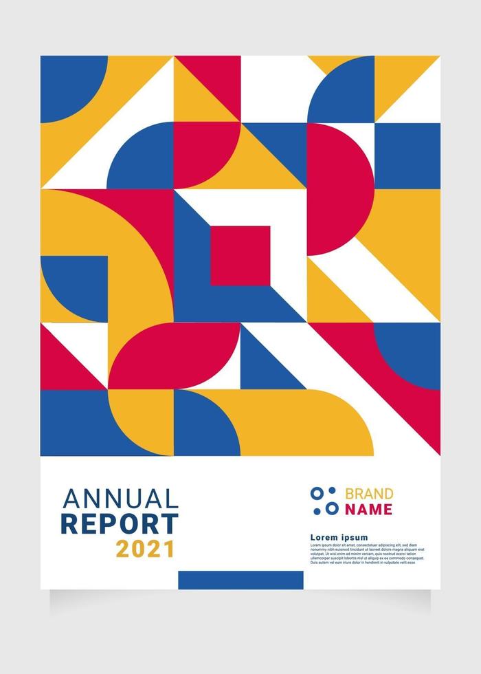 Colourful modern annual report template. Applicable for covers, flyers, placards, posters and banner design, etc. vector
