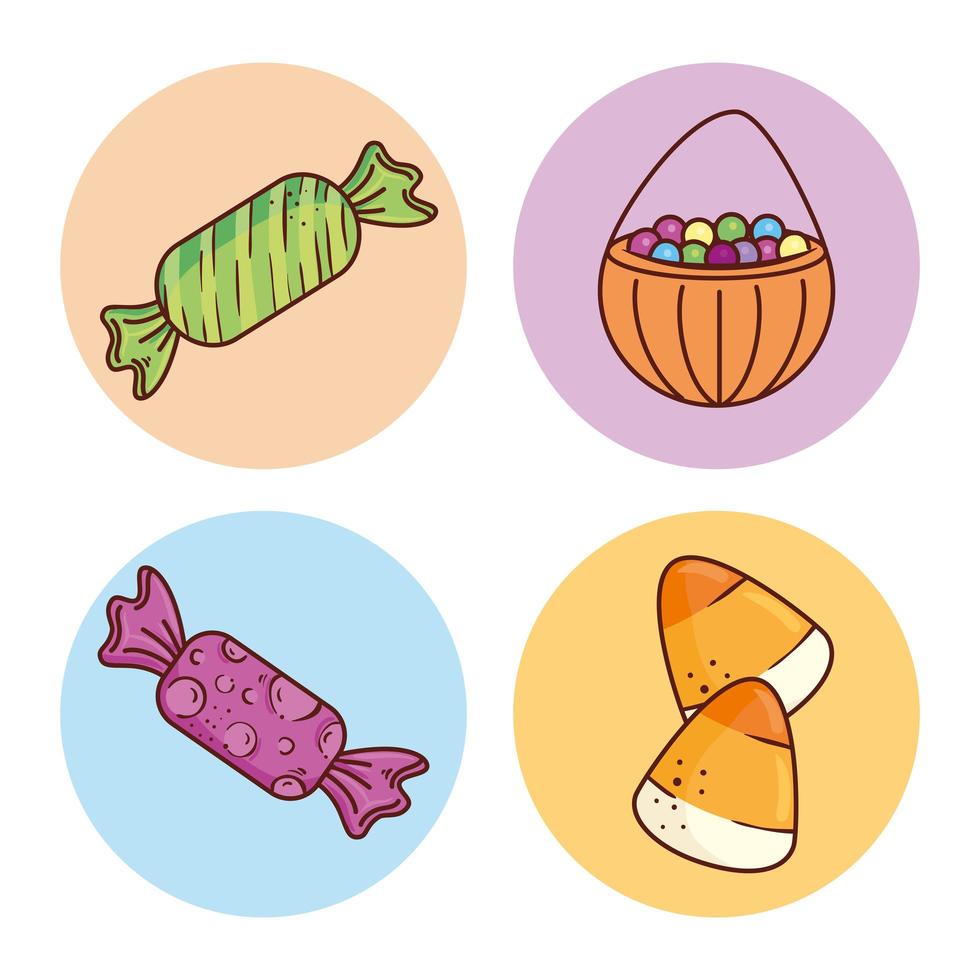 Halloween candy set vector